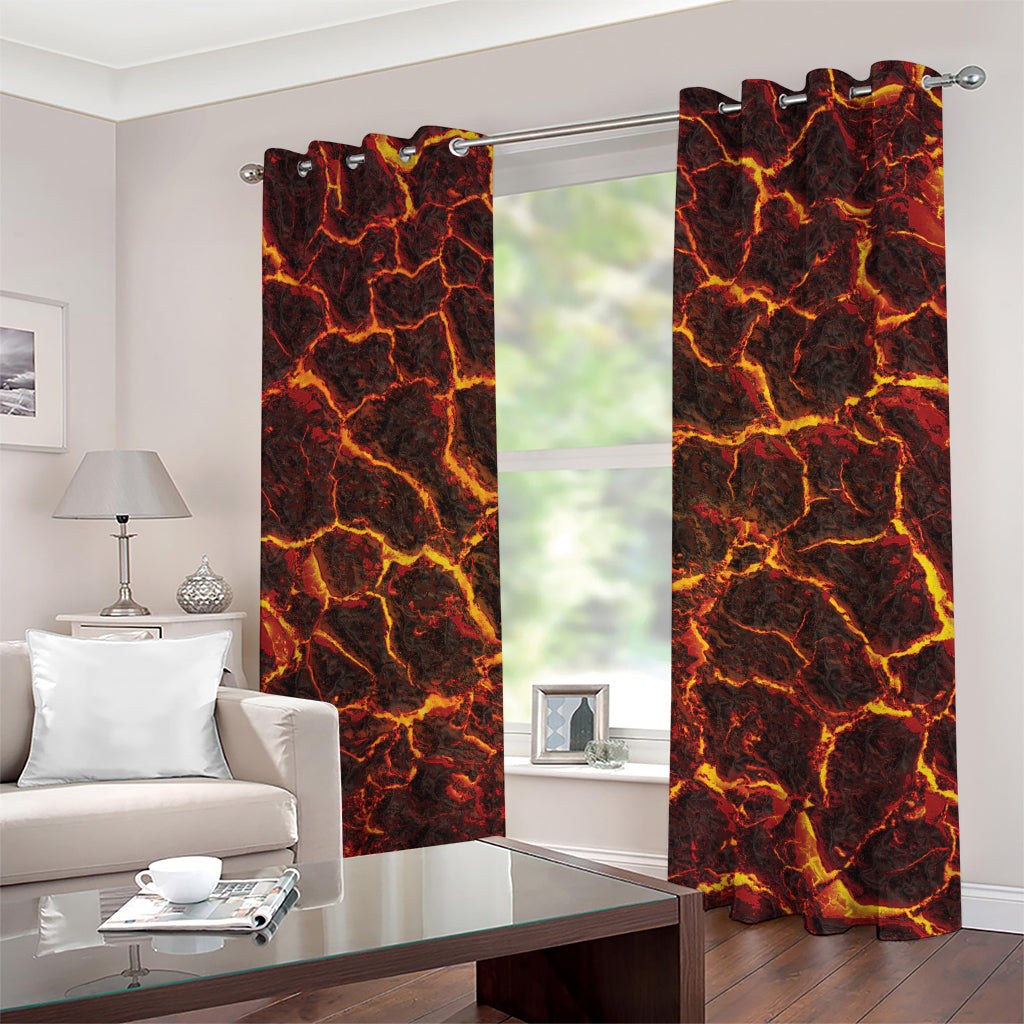 Molten Lava Print Grommet Curtains