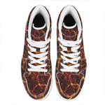 Molten Lava Print High Top Leather Sneakers