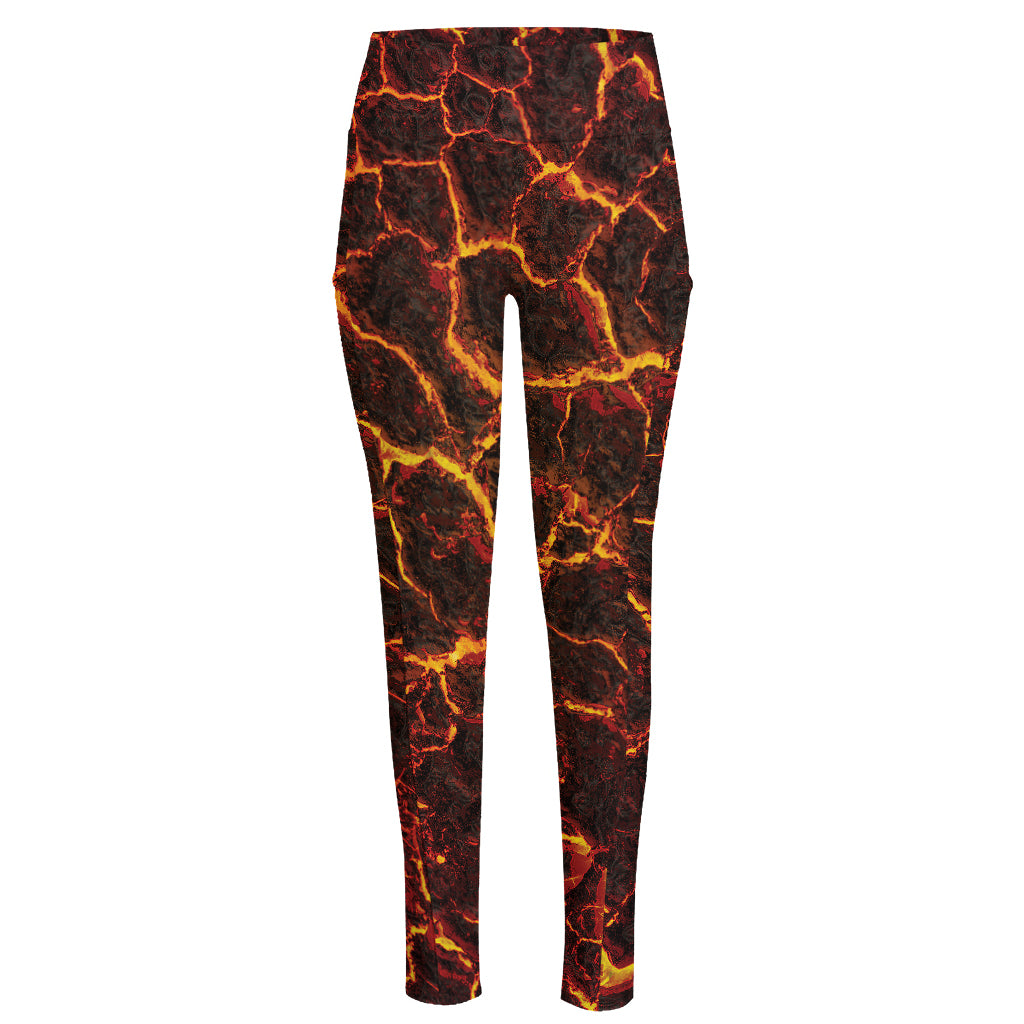 Molten Lava Print High-Waisted Pocket Leggings