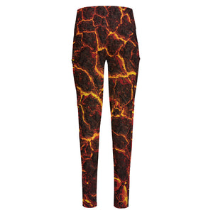 Molten Lava Print High-Waisted Pocket Leggings