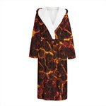 Molten Lava Print Hooded Bathrobe