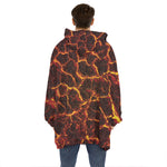 Molten Lava Print Hoodie Blanket