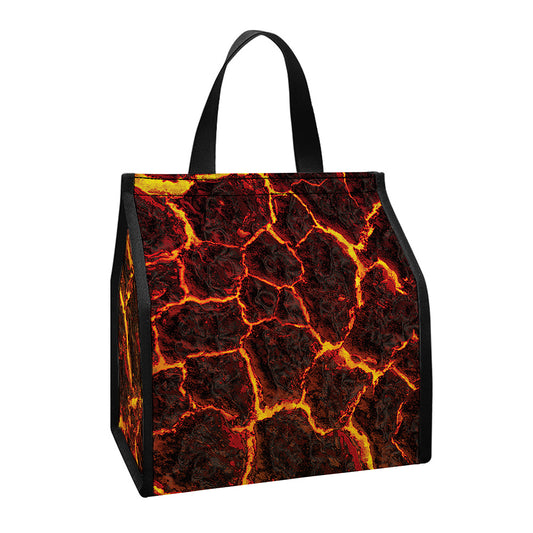 Molten Lava Print Insulated Lunch Tote
