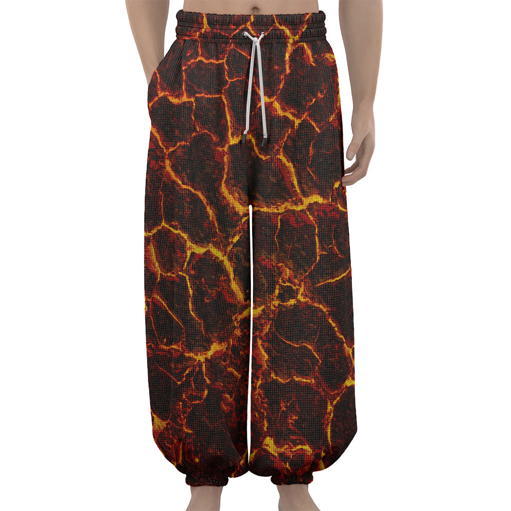 Molten Lava Print Lantern Pants