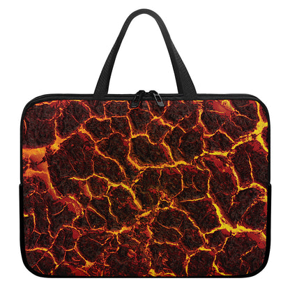 Molten Lava Print Laptop Sleeve With Handle