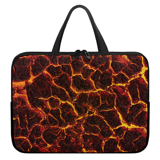 Molten Lava Print Laptop Sleeve With Handle