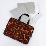 Molten Lava Print Laptop Sleeve With Handle