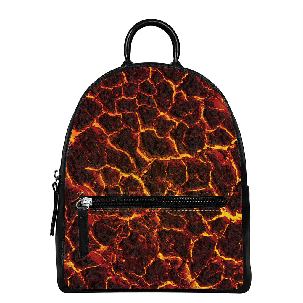 Molten Lava Print Leather Backpack