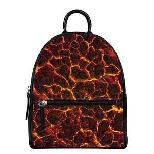 Molten Lava Print Leather Backpack