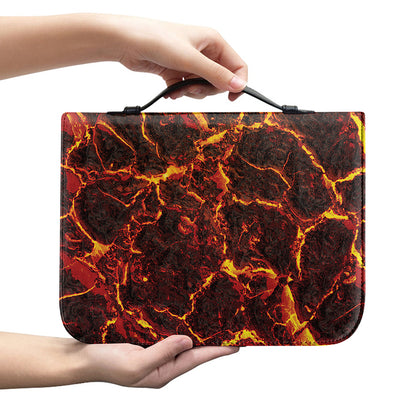 Molten Lava Print Leather Bible Cover