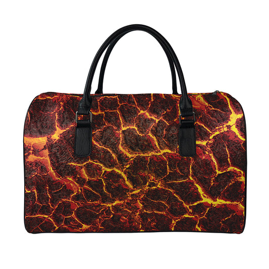 Molten Lava Print Leather Duffle Bag