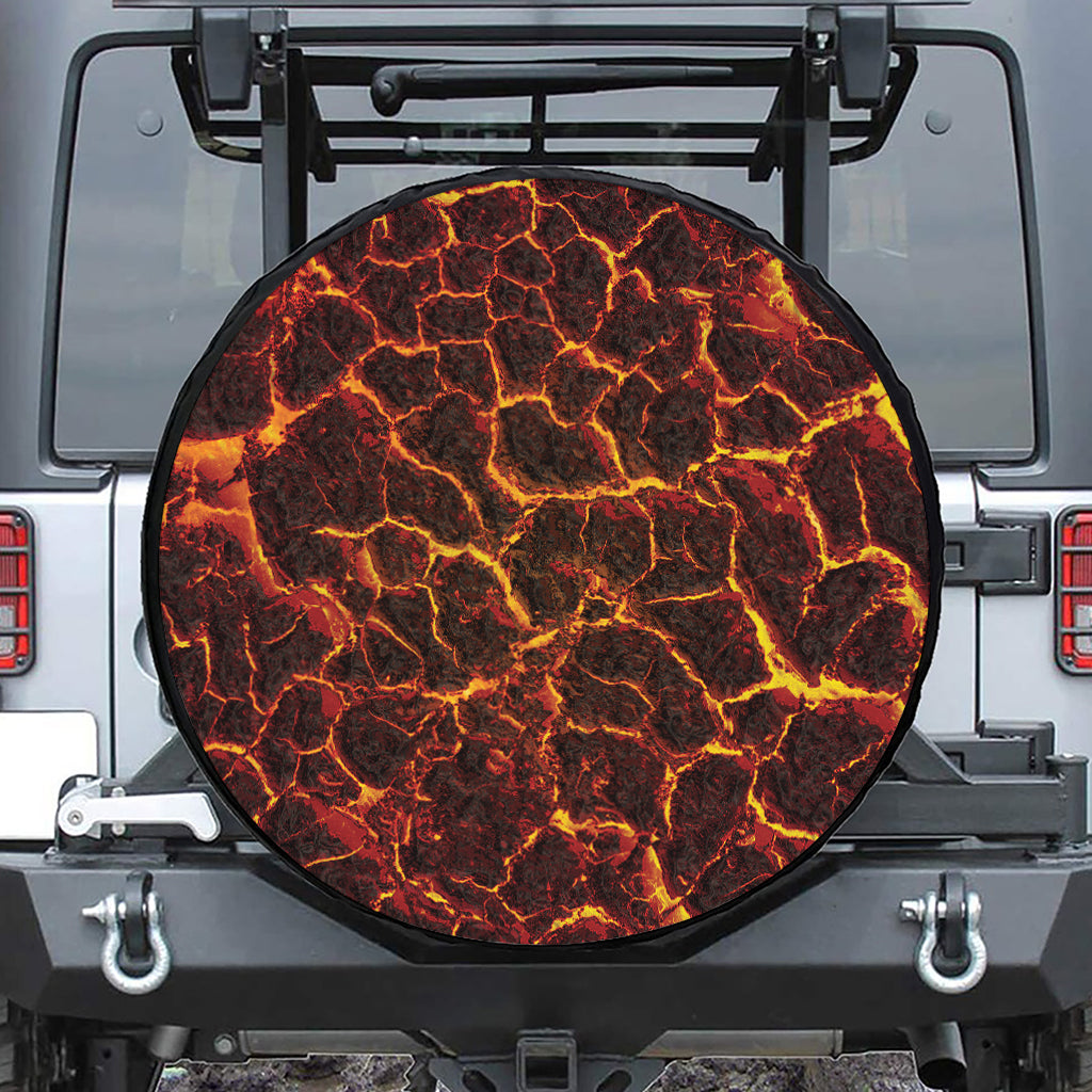 Molten Lava Print Leather Spare Tire Cover