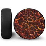 Molten Lava Print Leather Spare Tire Cover