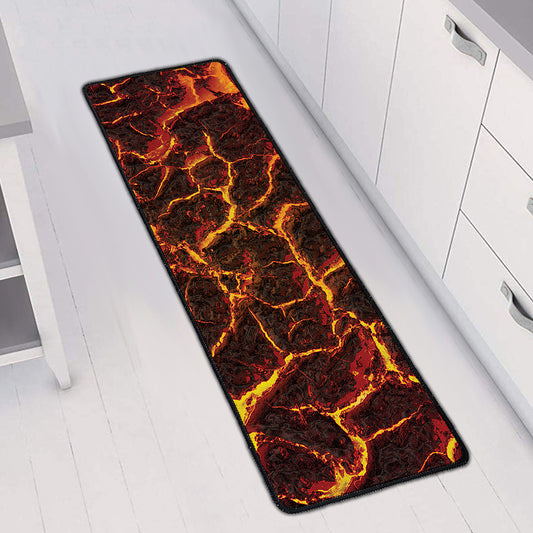 Molten Lava Print Long Kitchen Mat