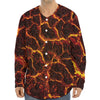 Molten Lava Print Long Sleeve Baseball Jersey