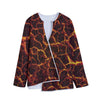 Molten Lava Print Long Sleeve Short Coat