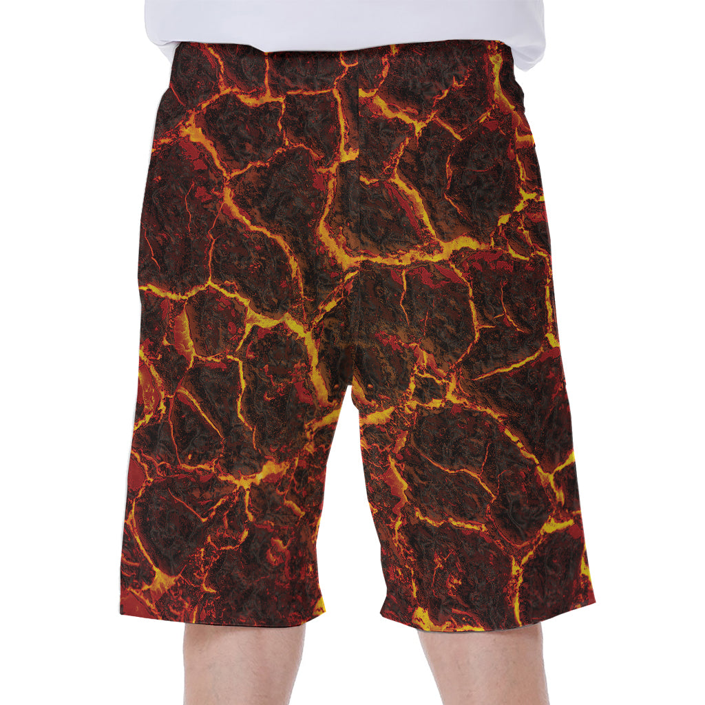 Molten Lava Print Men's Beach Shorts