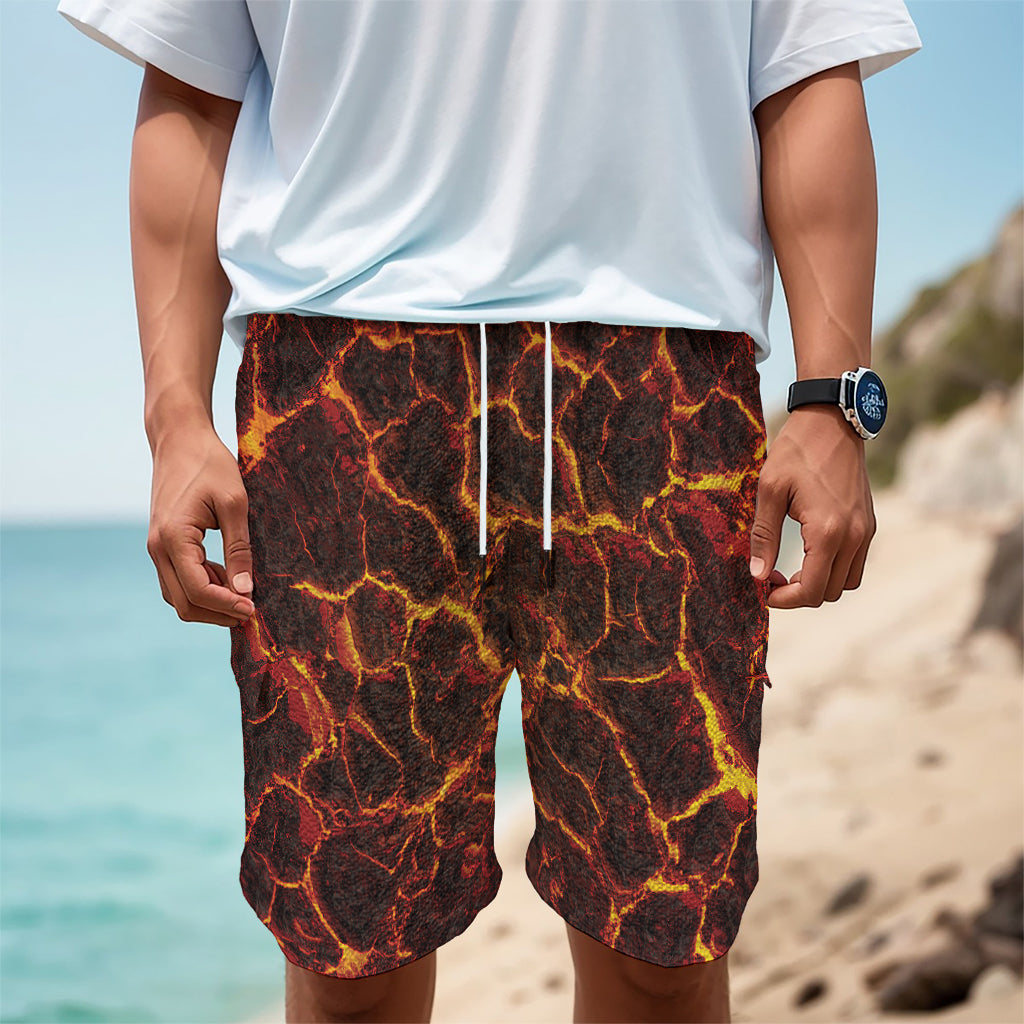 Molten Lava Print Men's Cargo Shorts