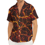 Molten Lava Print Men's Deep V-Neck Shirt