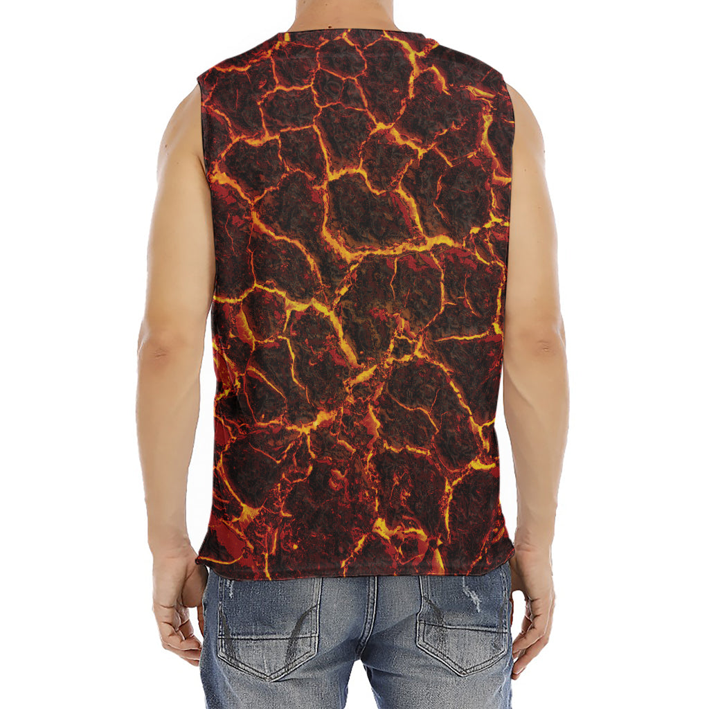 Molten Lava Print Men's Fitness Tank Top