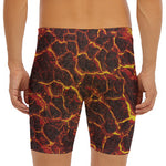 Molten Lava Print Men's Long Boxer Briefs