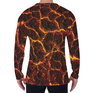 Molten Lava Print Men's Long Sleeve T-Shirt