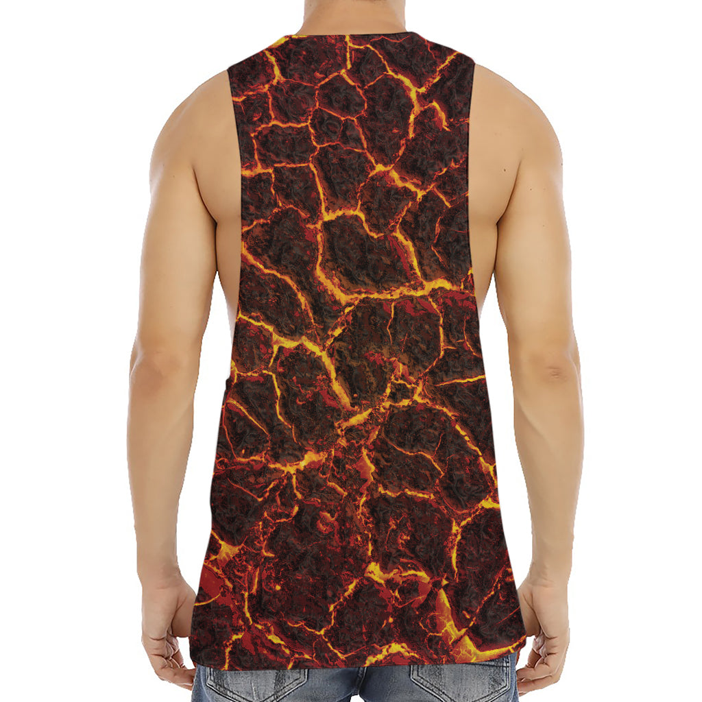 Molten Lava Print Men's Muscle Tank Top