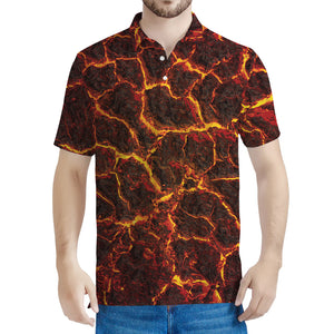 Molten Lava Print Men's Polo Shirt