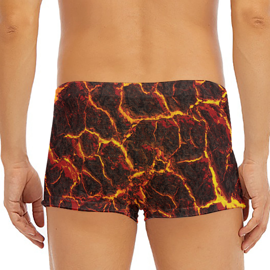 Molten Lava Print Men's Short Boxer Briefs