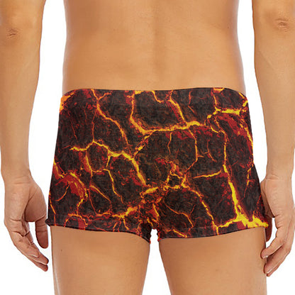 Molten Lava Print Men's Short Boxer Briefs
