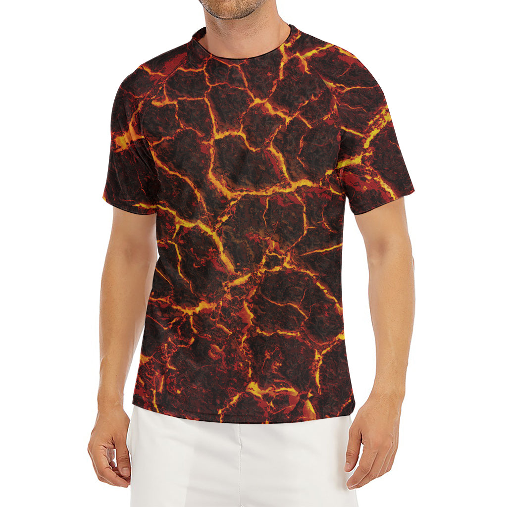 Molten Lava Print Men's Short Sleeve Rash Guard