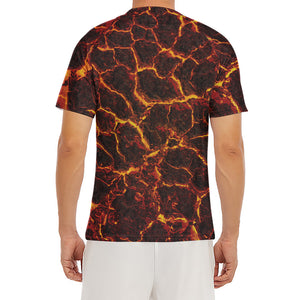 Molten Lava Print Men's Short Sleeve Rash Guard