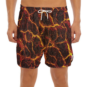 Molten Lava Print Men's Split Running Shorts