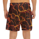 Molten Lava Print Men's Split Running Shorts