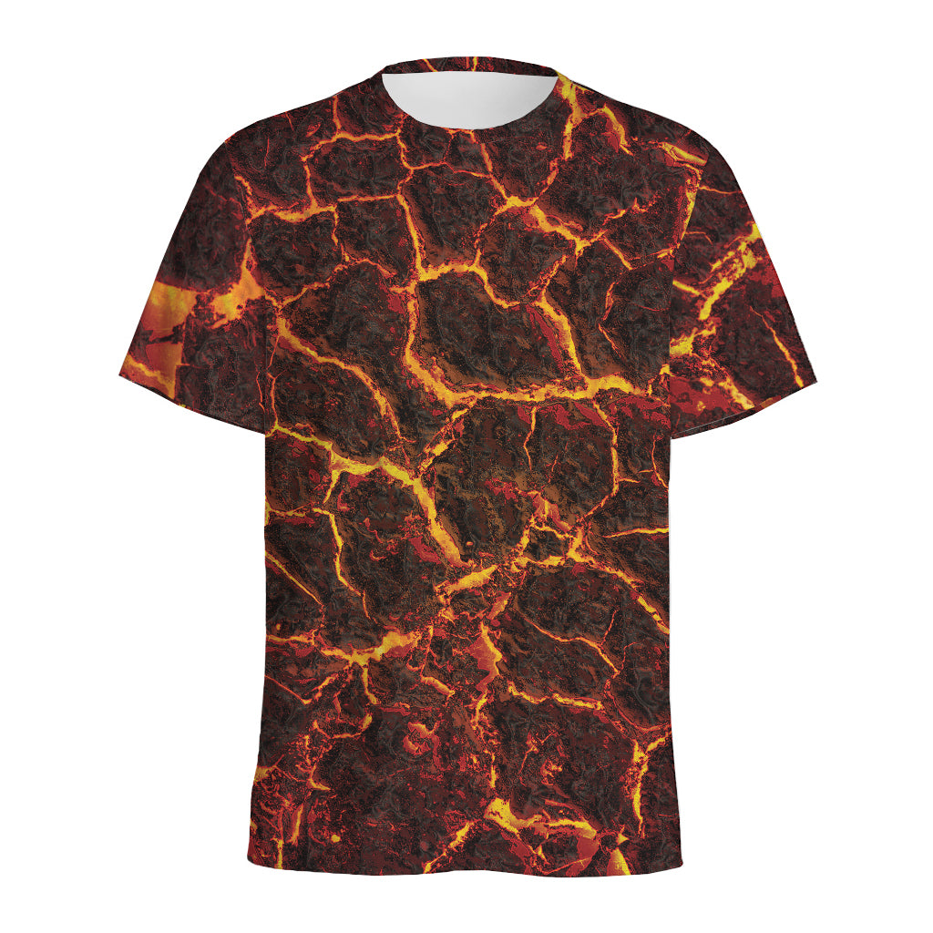 Molten Lava Print Men's Sports T-Shirt