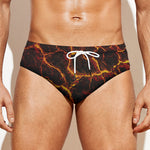 Molten Lava Print Men's Swim Briefs