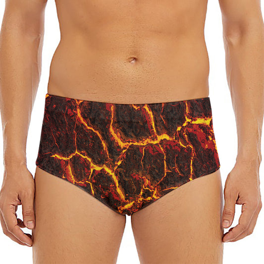 Molten Lava Print Men's Triangle Swim Briefs