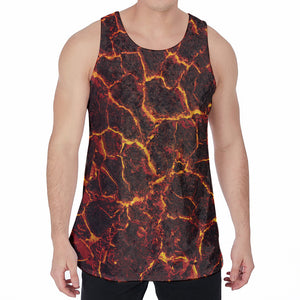 Molten Lava Print Men's Velvet Tank Top