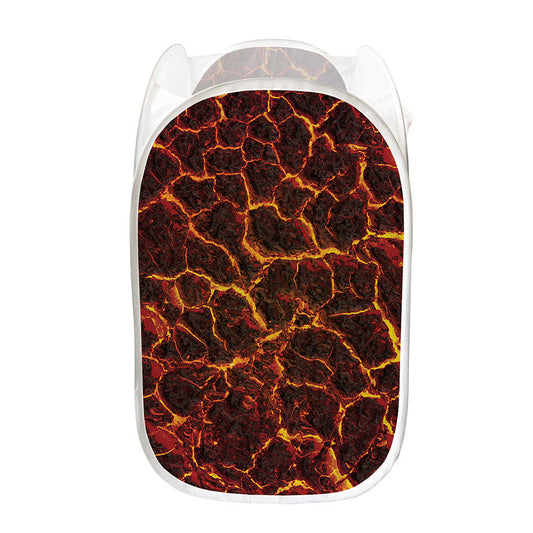 Molten Lava Print Mesh Laundry Hamper