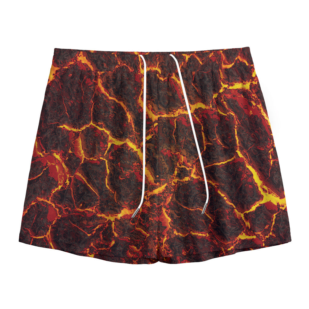 Molten Lava Print Mesh Shorts