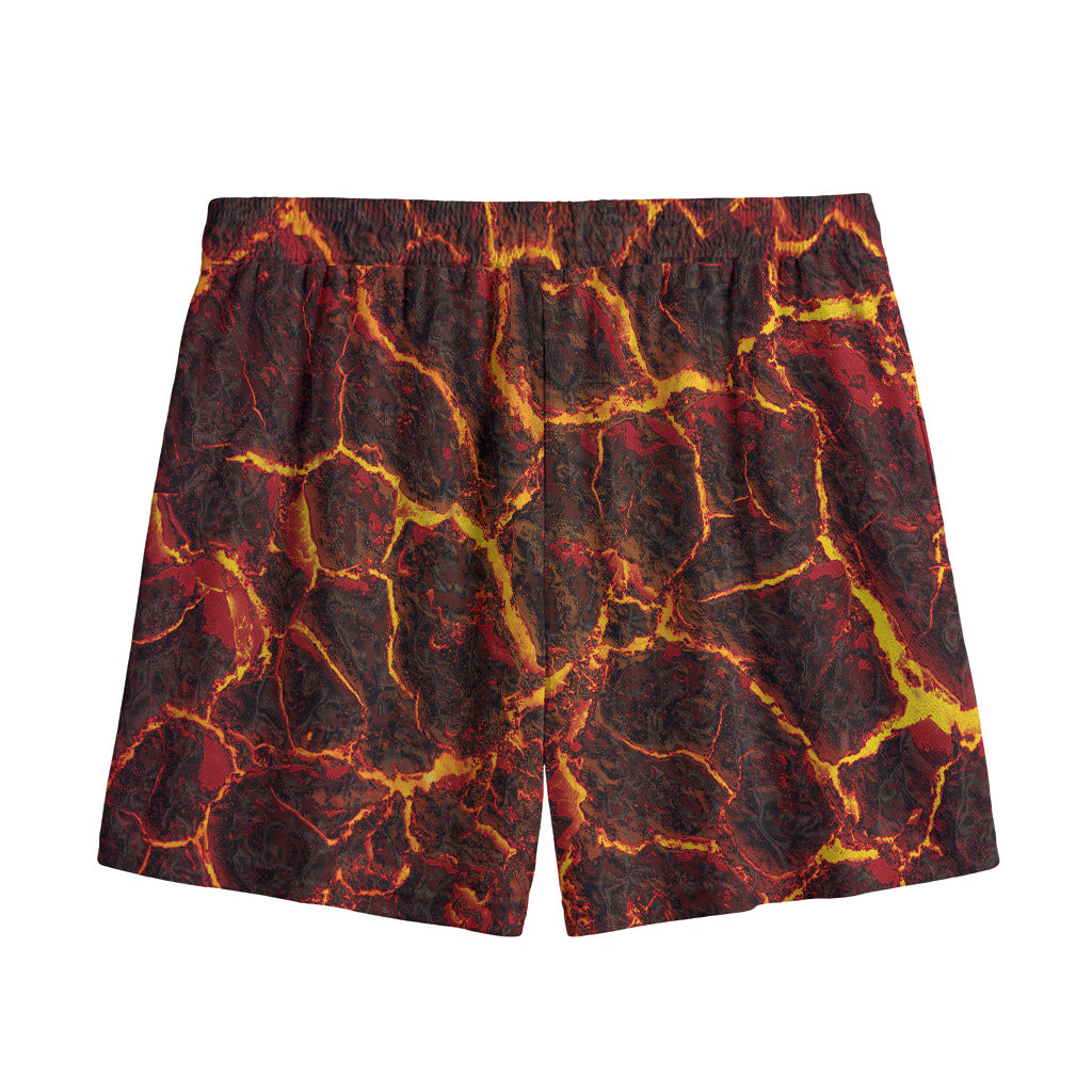 Molten Lava Print Mesh Shorts