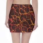 Molten Lava Print Pencil Mini Skirt