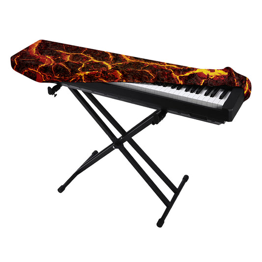 Molten Lava Print Piano Keyboard Cover