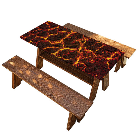 Molten Lava Print Picnic Table Cover