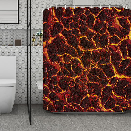 Molten Lava Print Polyester Shower Curtain