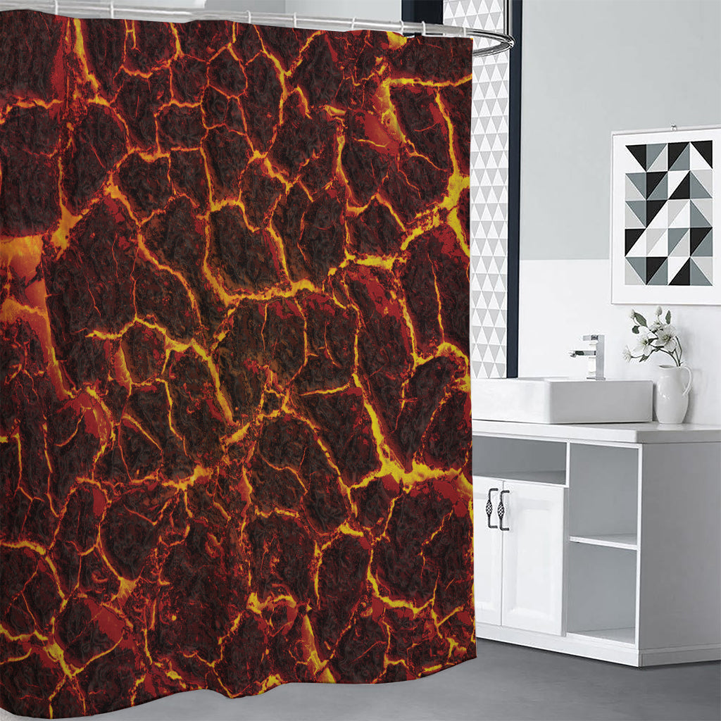 Molten Lava Print Premium Shower Curtain