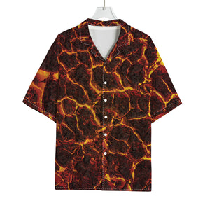 Molten Lava Print Rayon Hawaiian Shirt