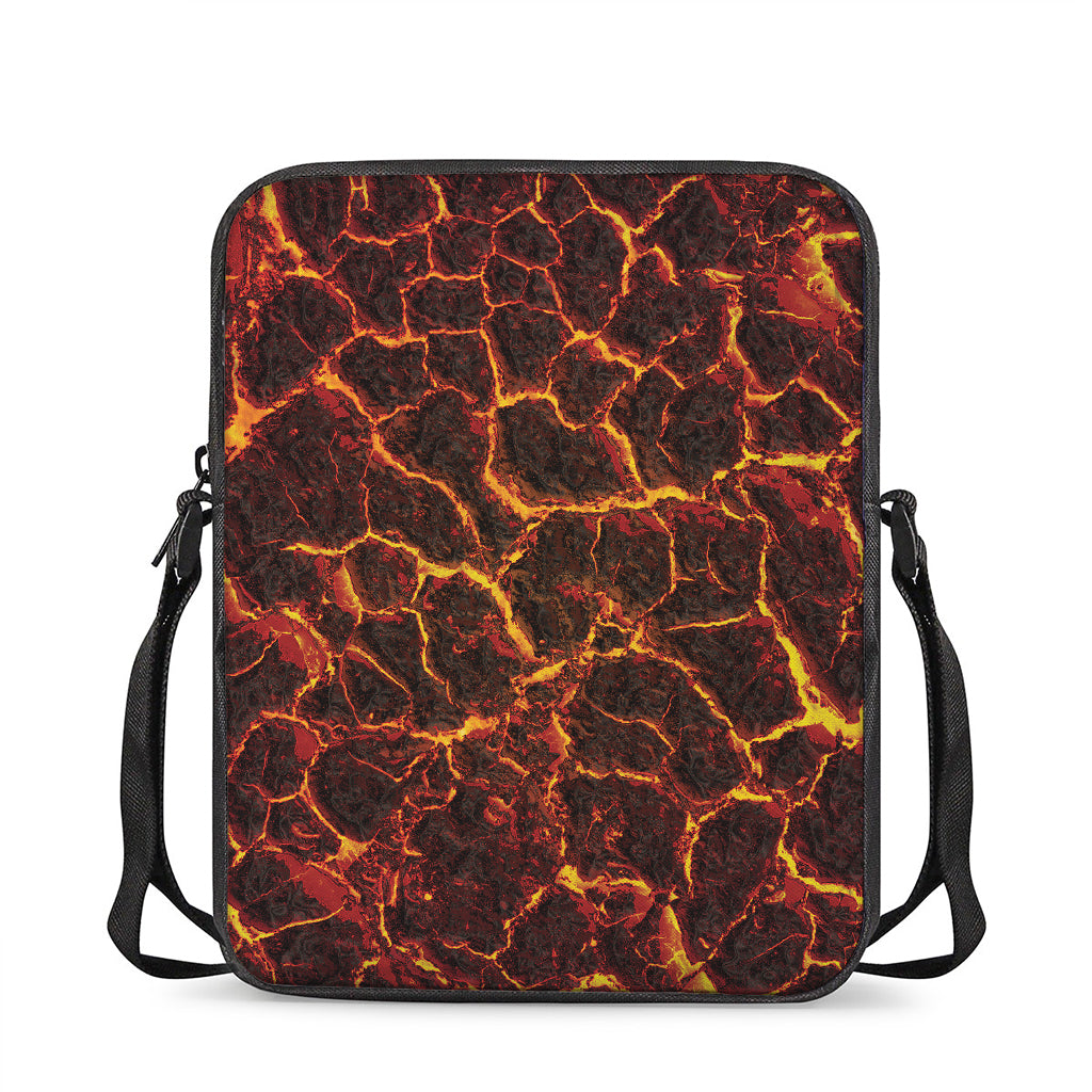 Molten Lava Print Rectangular Crossbody Bag