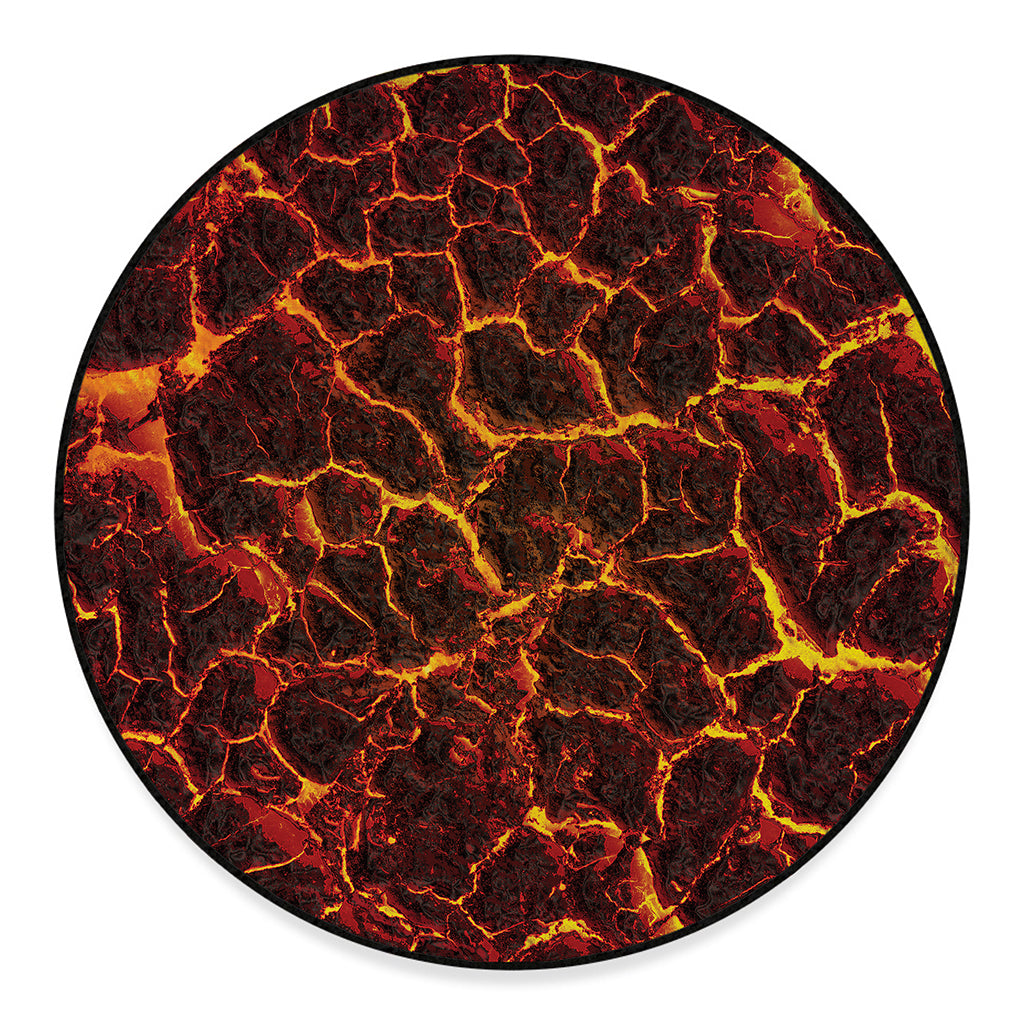 Molten Lava Print Round Floor Mat