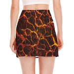 Molten Lava Print Side Slit Mini Skirt